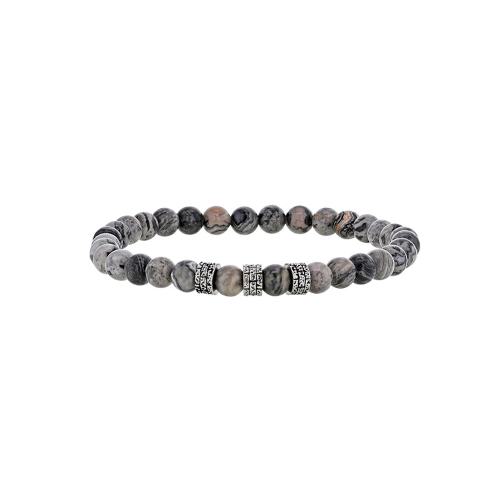 Bracelet Jaspe gris “Pour Lui” – Ref. F01-622