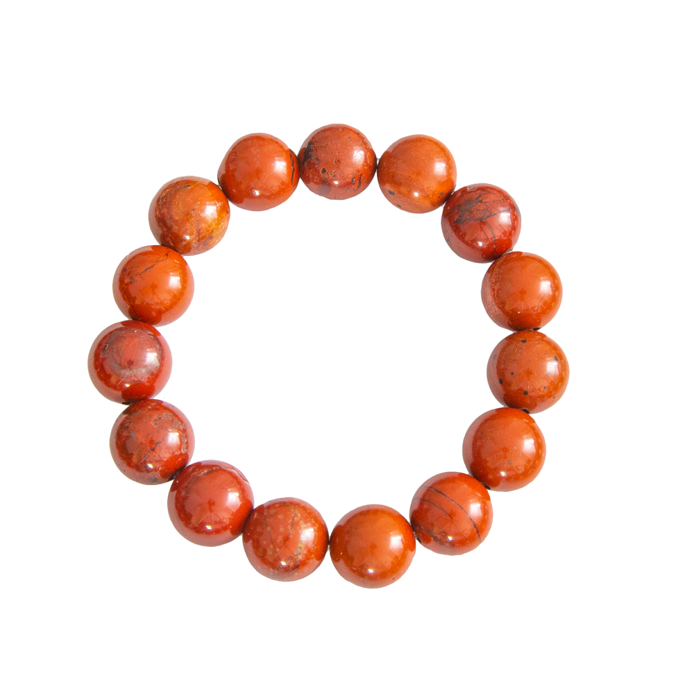 Bracelet Jaspe Rouge – Perles de 12mm