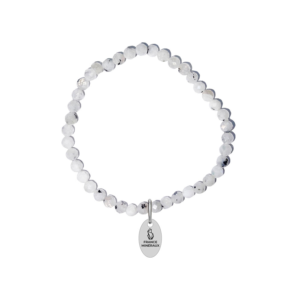 Bracelet Pierre de Lune – Perles facettées 3/4mm – 18cm – Image 2